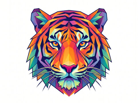 Geometric Tiger Clipart