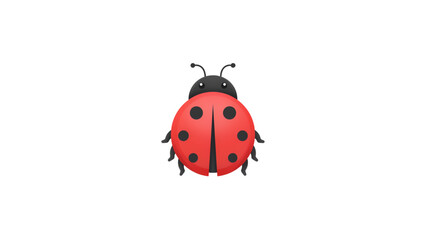 Cute red ladybug with black spots on a clean background © MstUmratun