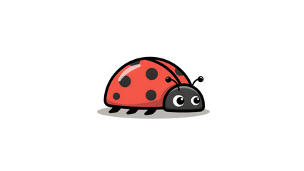Cute cartoon ladybug crawling on clean surface © MstUmratun