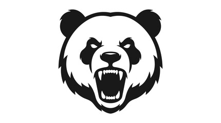 Angry panda bear face illustration. © Abhinaya Project
