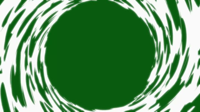 Spiral white energy transition animation, luminous light spiral winding and unwinding on green screen. white energy burst with glowing trails. abstract magic spell or sci fi VFX element. 4k video