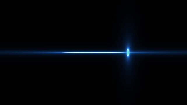 Blue neon heartbeat ekg pulse line animation on black background, medical