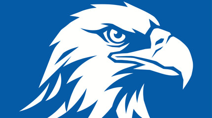 Fototapeta premium Graphic illustration of eagle head profile.