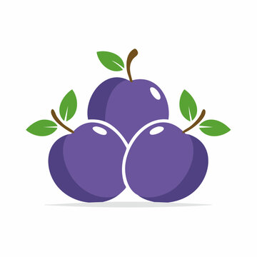 Three Plums with Leaves Icon