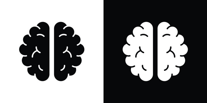Brain icon symbols clipart flat designs