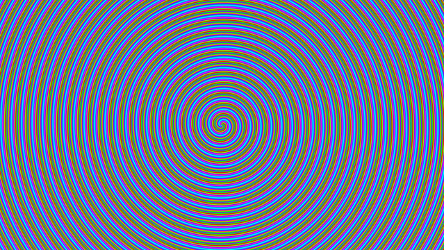 multi-colored Archimedean spiral with rays, i.e. very dense coils of many rainbow colors