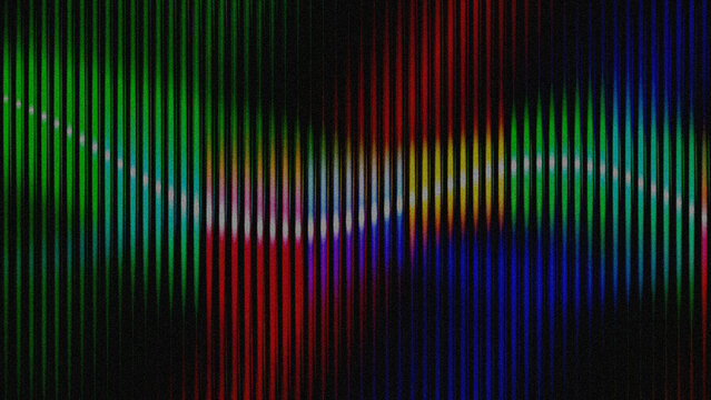 Abstract digital glitch art with colorful vertical lines and dark background effect