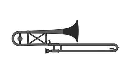 Fototapeta premium Brass musical instrument illustration with sliding mechanism and bell shape
