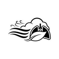 Black and white wind turbine logo. © nur
