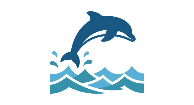 Jumping dolphin icon symbolizing ocean life and aquatic adventure