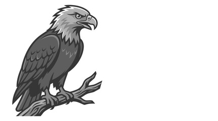 Fototapeta premium Majestic eagle perched on branch symbolizing freedom and strength