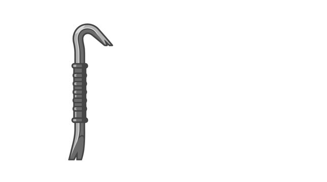 Metal crowbar tool for prying and leverage isolated on white background