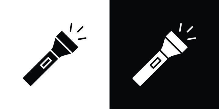 Flashlight icon symbols clipart flat designs