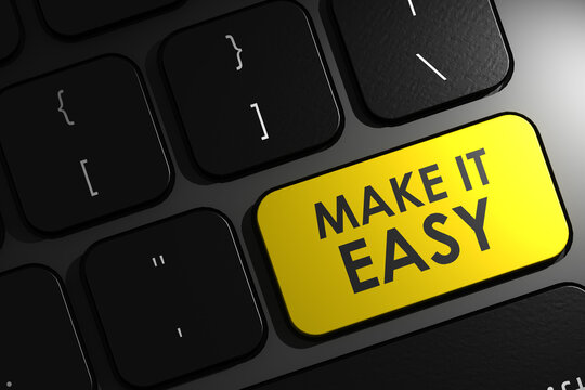 Make it easy concept with computer keyboard