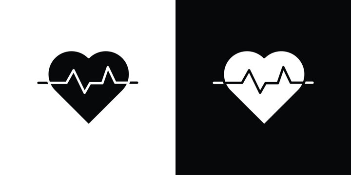 Heartbeat icon symbols clipart flat designs