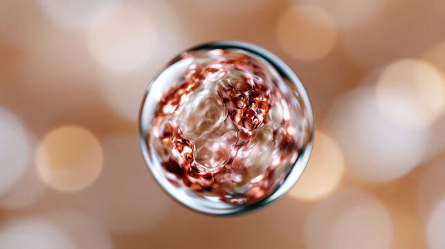 Premium biotech key visual, elegant laboratory-grown organoid hero object, beautiful miniature tissue sphere in warm copper rose and translucent ivory floating in a luminous cultur