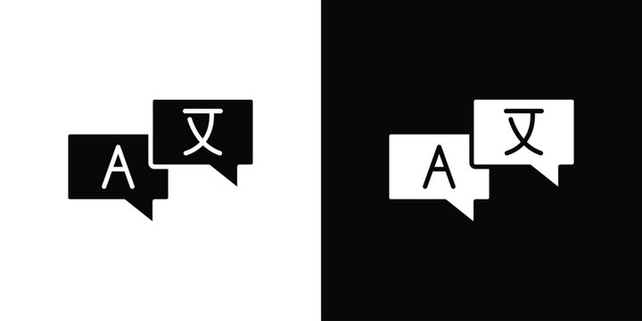 Language icon symbols clipart flat designs