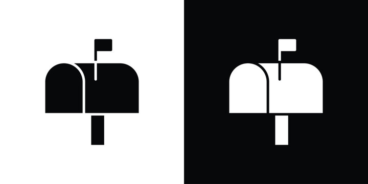 Mailbox icon symbols clipart flat designs