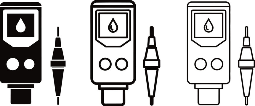Set of water quality tester icons