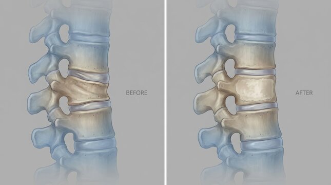 Comparison of spinal disc degeneration before and after treatment for back pain