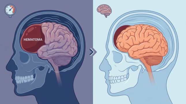 Understanding hematomas in the human brain anatomy with illustrations