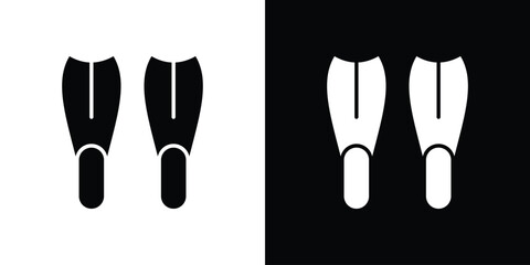 Scuba diving icon symbols clipart flat designs © Xevier