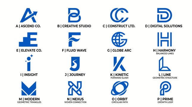 Collection of company logos designs.