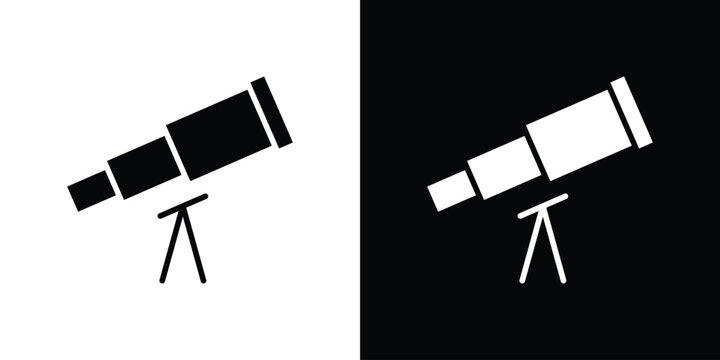 Telescope icon symbols clipart flat designs