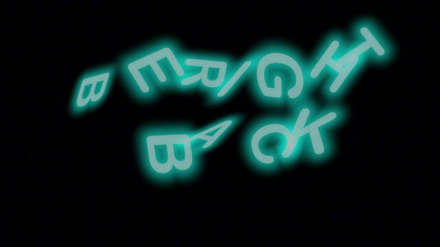 Vivid Cyan Neon Sign 'BE RIGHT BACK' with Continuous Loop on Clear Background, Great for Streamer Brb Screens
