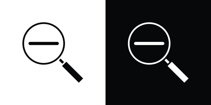 Zoom out icon symbols clipart flat designs