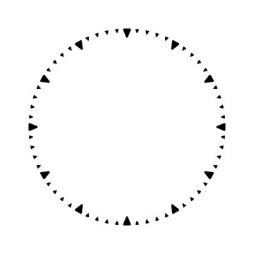 Mechanical clock face, bezel. Watch dial with minute and hour marks. Timer or stopwatch element. Blank measuring circle scale with divisions. Vector illustration