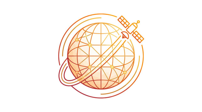 Global Satellite Network Connection, Orbiting Earth, Digital Communication Technology