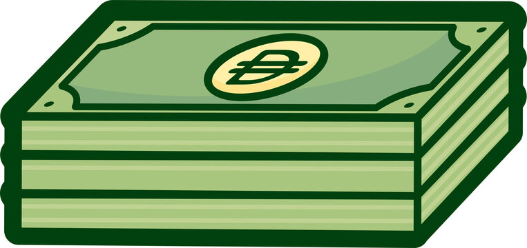 Stacks of green UAE Dirham AED banknotes