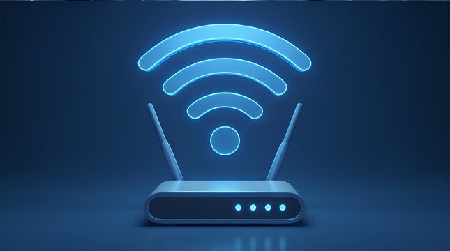 Neon Glow Router: High-Speed WiFi Signal Technology