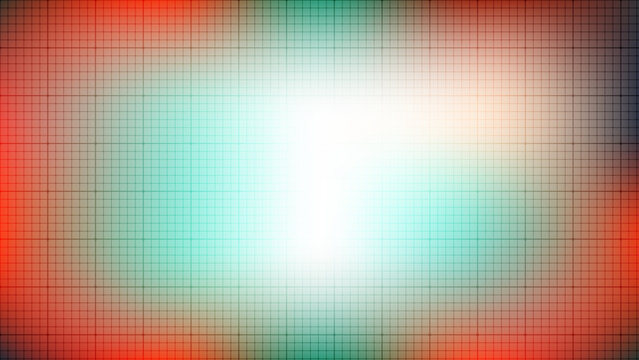 Abstract background with a grid pattern and a soft gradient of red and teal colors