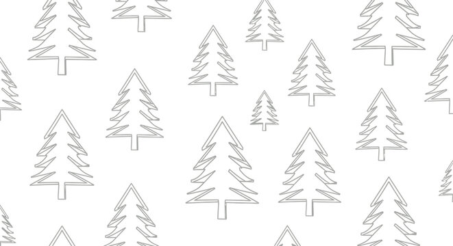 Many pine trees in a pattern.