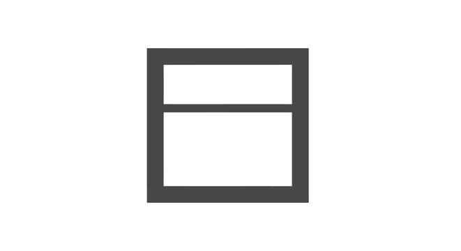 Simple black window frame icon.