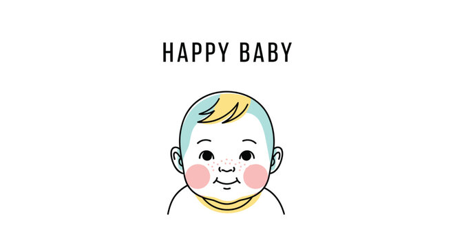Smiling baby with rosy cheeks.