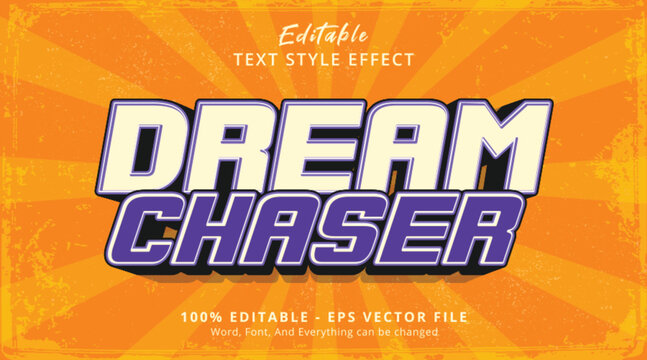 dream chaser editable text effect, template text