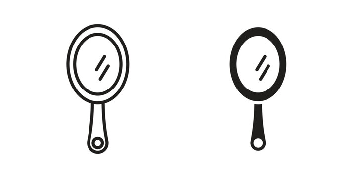 Mirror icon for mobile application, button and website design.