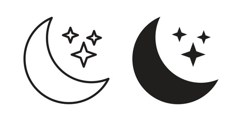 Moon icon for mobile application, button and website design. © naris
