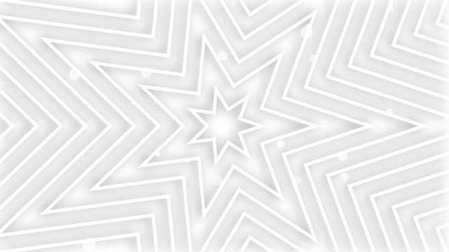 Abstract geometric star pattern with layered lines and soft shadows clean bright background design animation