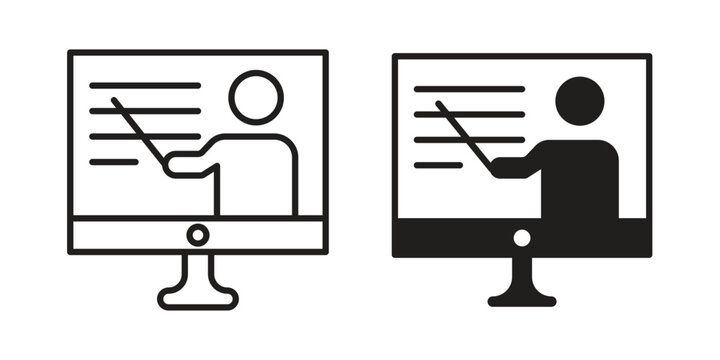 Online course icon for mobile application, button and website design.