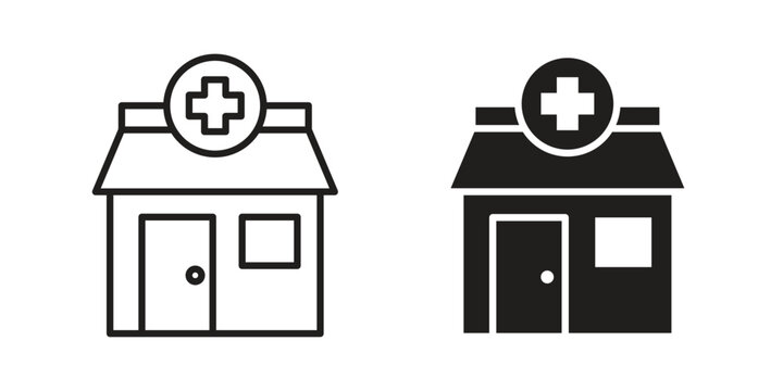 Pharmacy icon for mobile application, button and website design.