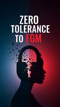Zero tolerance message concept illustrating female genital mutilation