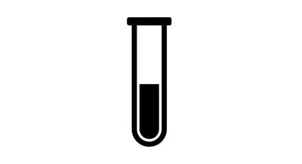 Black and white test tube icon. © dimas