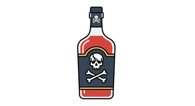 Poison bottle with skull symbol.