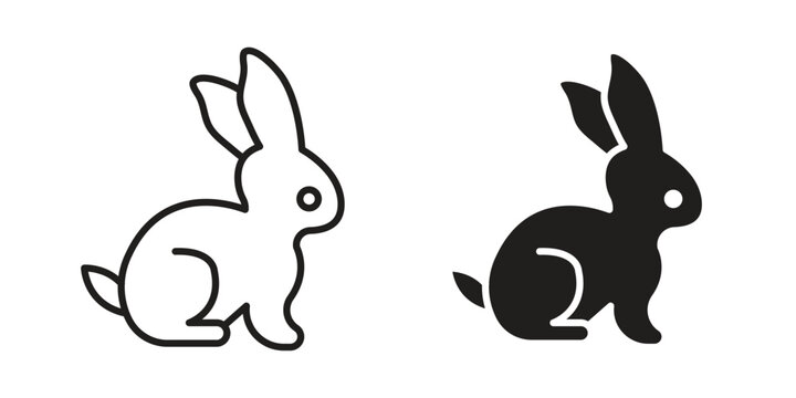 Rabbit icon for mobile application, button and website design.