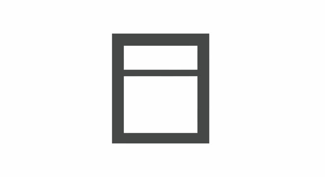 Simple Black Window Frame Icon.