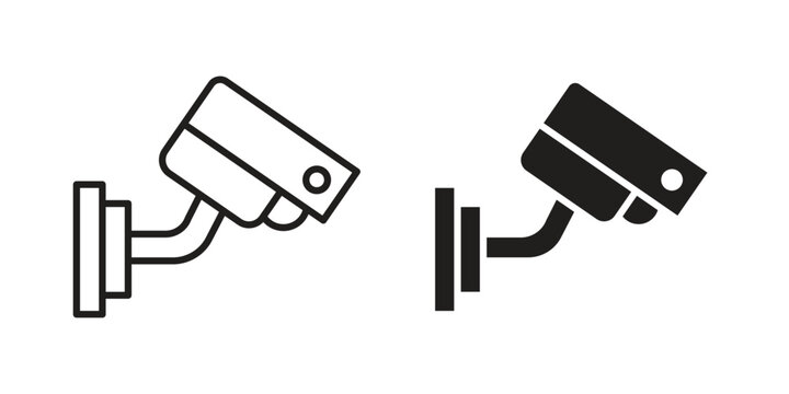 Security camera icon for mobile application, button and website design.
